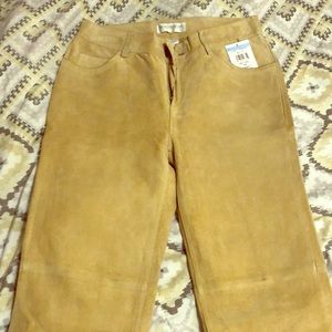 Cream 100% leather pants straight leg!